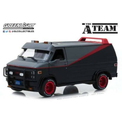A-team diecast model GMC Vandura weathered version with bullet holes