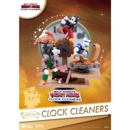 Disney Mickey Mouse D-stage PVC Diorama Clock Cleaners