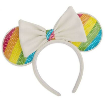 Disney Loungefly Headband Sequin Rainbow Minnie Ears