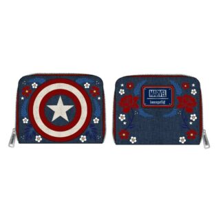 Marvel Loungefly Wallet Captain America Anniversary Floral Shield