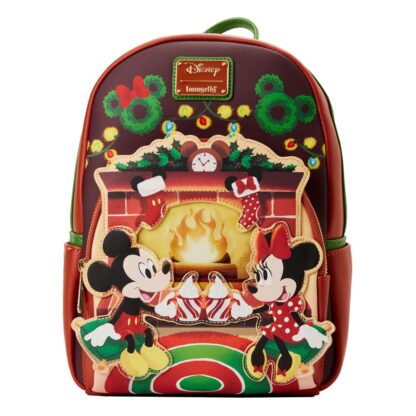 Disney Loungefly Backpack Rugzak Mickey Minnie Hot Cocoa Fireplace Light Up