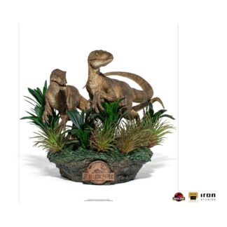 Jurassic Park Deluxe art scale statue Two Raptos