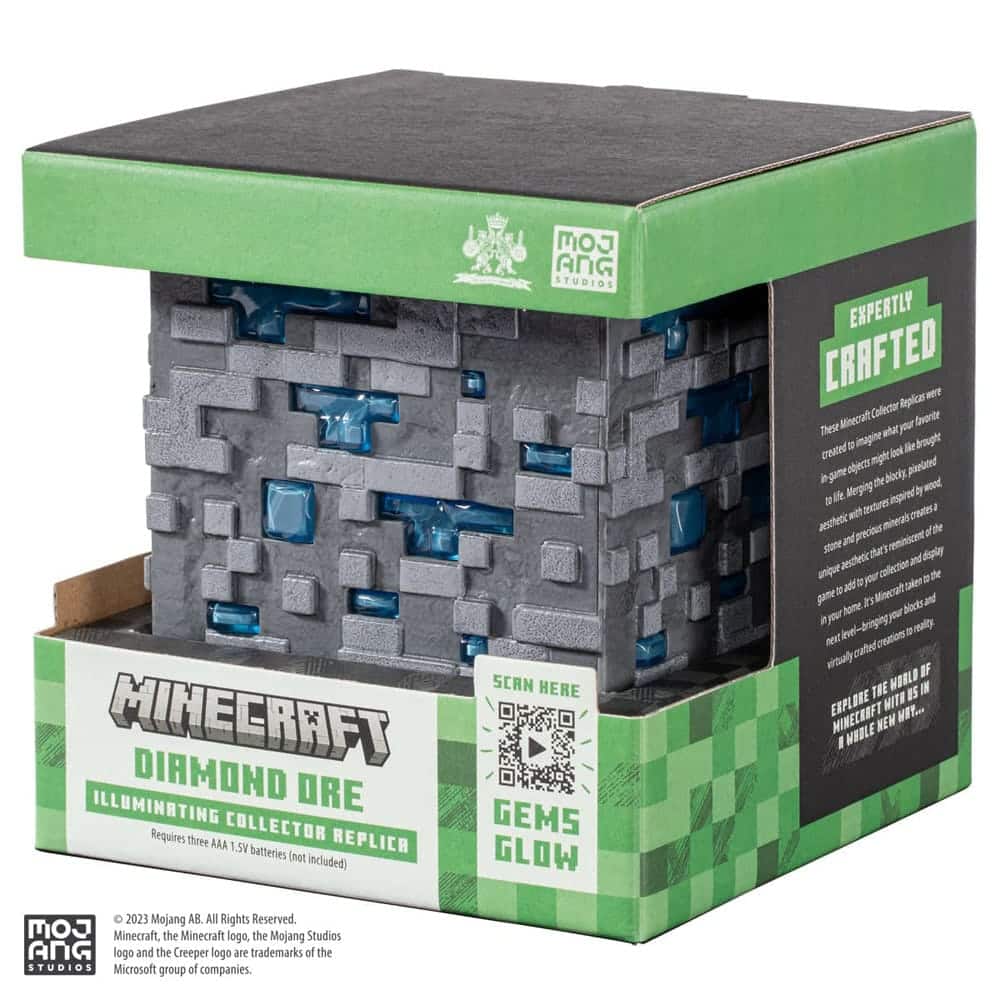 Minecraft Replica Illuminating Diamond Ore Cube