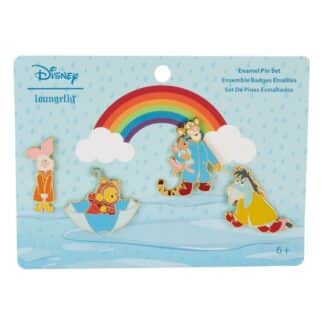 Disney Loungefly Enamel Pins 4-set Winnie Pooh Friends Rainy Day